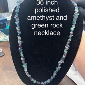 Vibrant Amethyst and Green Stone Necklace